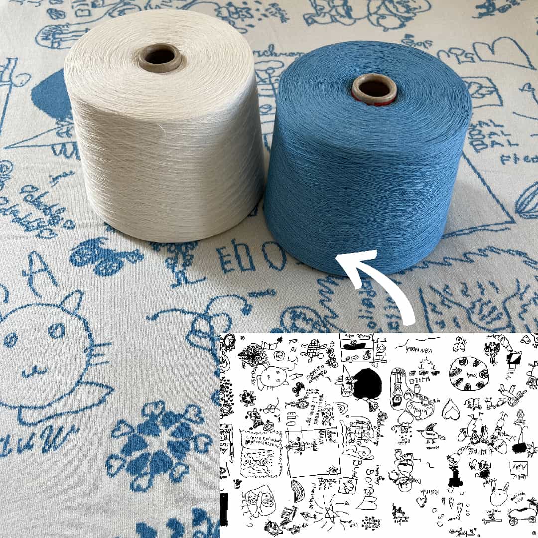 Een plaid vol kindertekeningen. Deze prachtige deken is een gepersonaliseerd cadeau voor een lerares van haar basisschoolleerlingen. Bij Relooped by You kun je jouw eigen plaid breien.