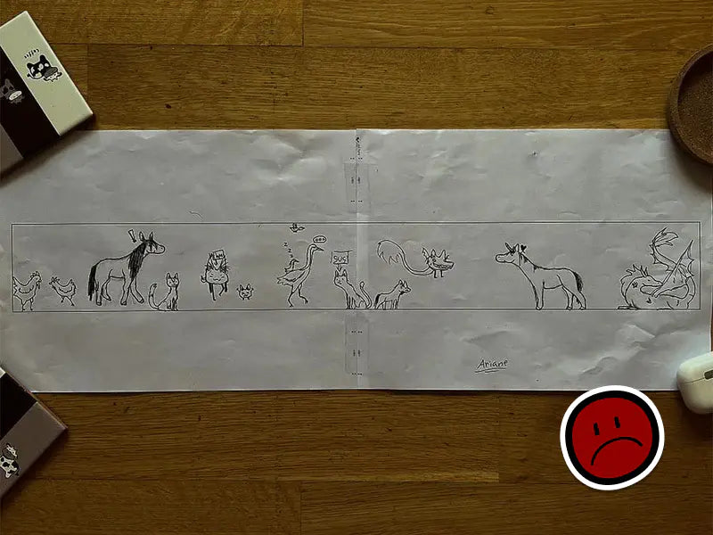 Een foto van een kunstwerk voor een Relooped by you product is te donker.